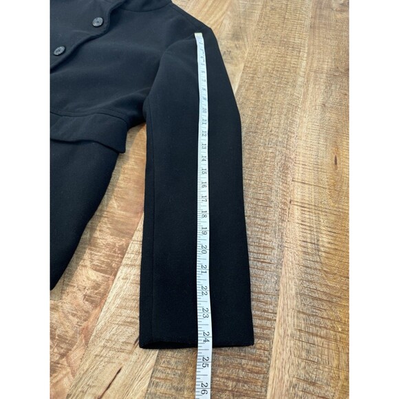 Old Navy Women's Black Faux Wool PeaCoat Collared Long Sleeve Button Front Large - Picture 11 of 11